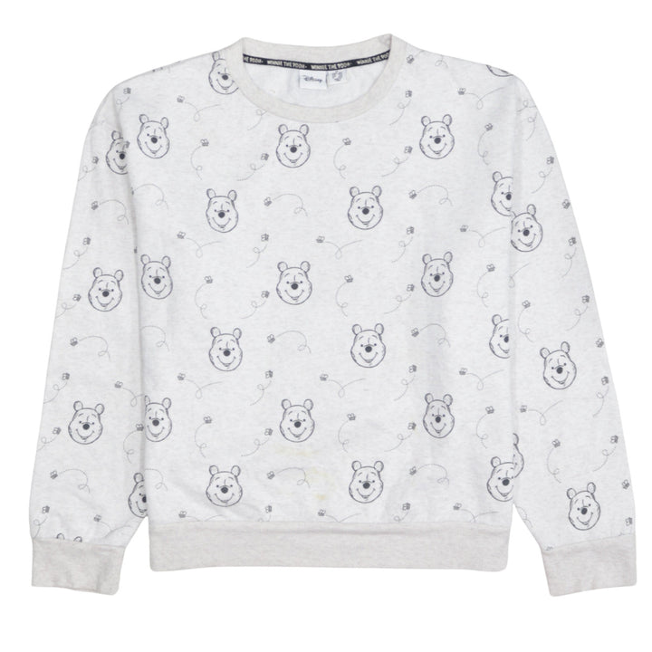 Disney Women Grey Winnie The Pooh Pullover Sweatshirt M