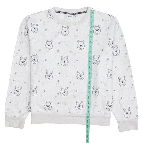 Disney Women Grey Winnie The Pooh Pullover Sweatshirt M