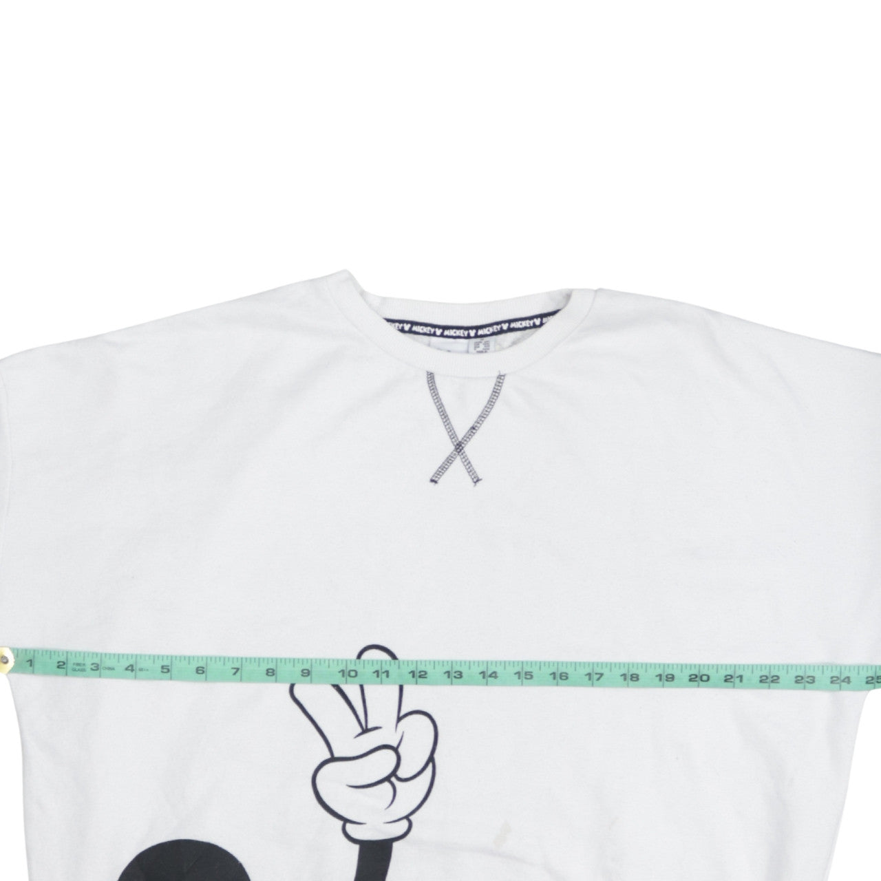 Disney Women White Mickey Mouse Graphic Pullover Sweatshirt Size 12