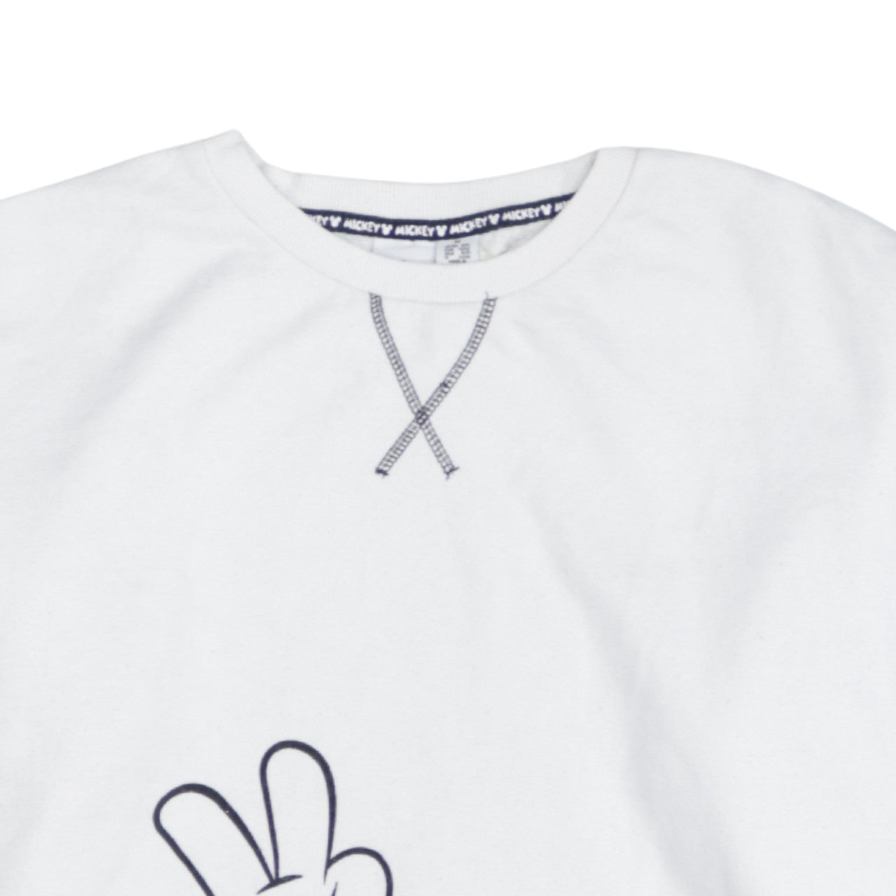 Disney Women White Mickey Mouse Graphic Pullover Sweatshirt Size 12