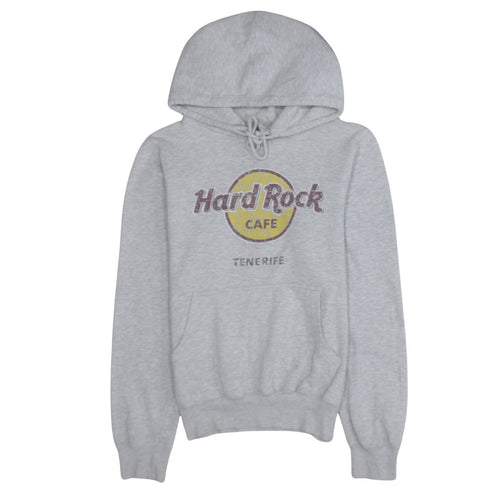 Hard Rock Cafe Tenerife Unisex Grey Pullover Hoodie Small Fleece
