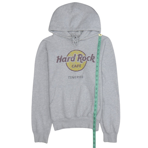 Hard Rock Cafe Tenerife Unisex Grey Pullover Hoodie Small Fleece