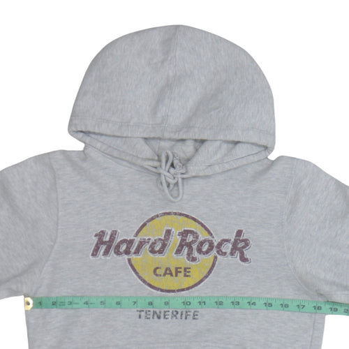 Hard Rock Cafe Tenerife Unisex Grey Pullover Hoodie Small Fleece