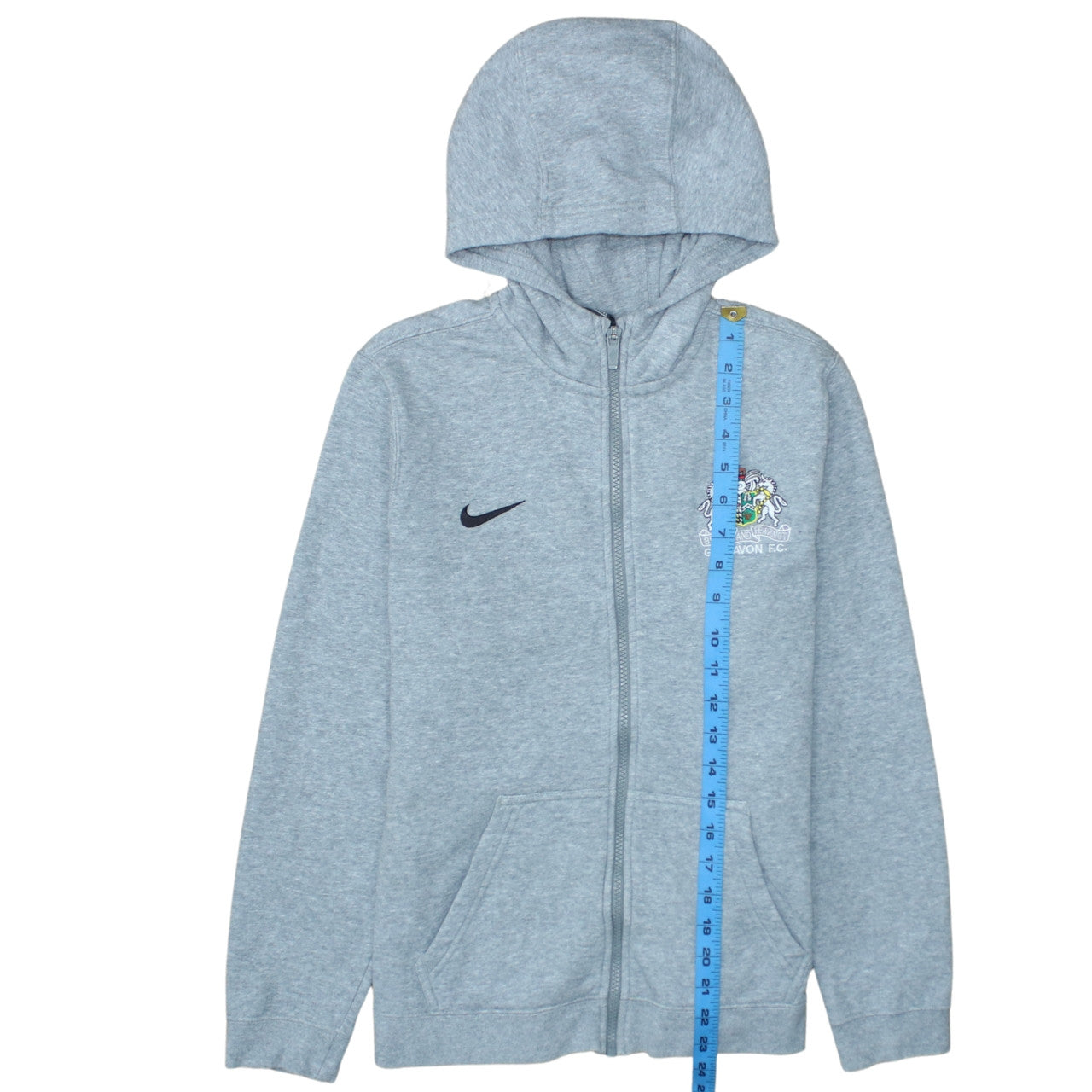 Nike Boys Grey Glenavon F.C. Full Zip Hoodie XL 13-15 Years Football Top