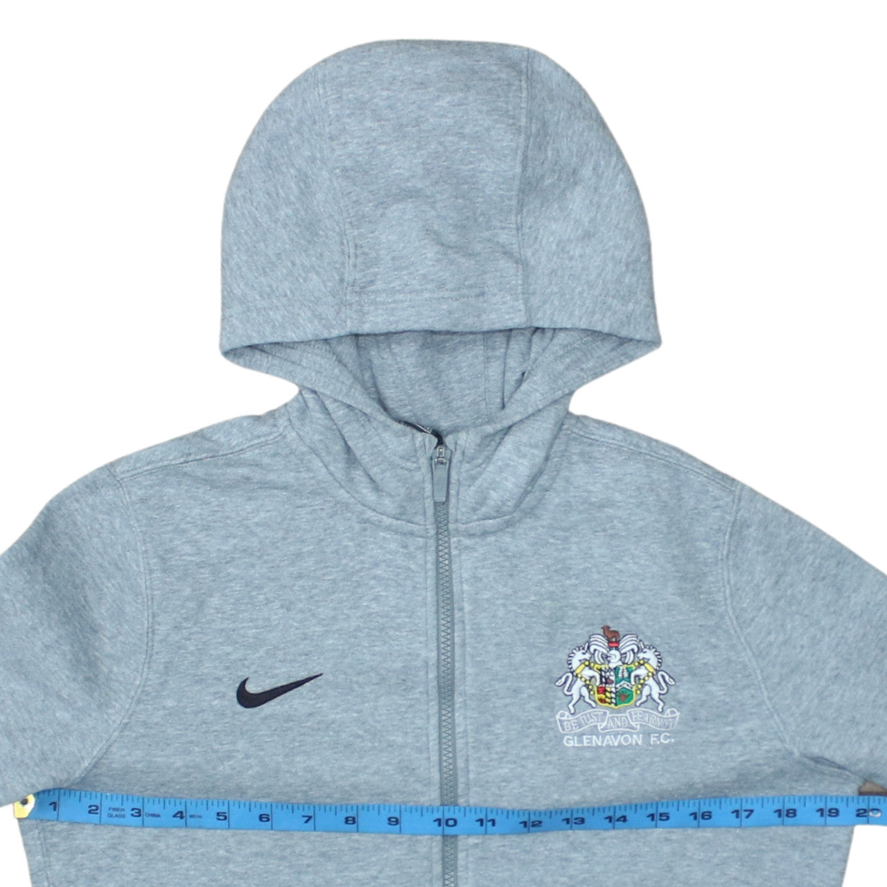 Nike Boys Grey Glenavon F.C. Full Zip Hoodie XL 13-15 Years Football Top
