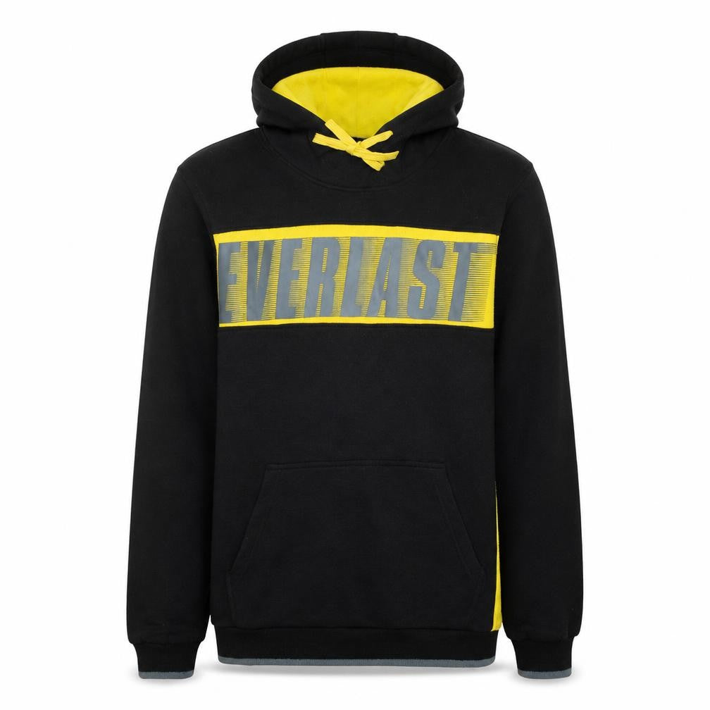 Front view of Everlast Men's Black S Pullover Hoodie with Logo Print