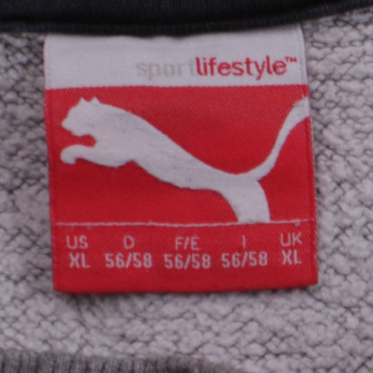 Puma Men's Grey XL Crew Neck Logo Pullover Sweatshirt