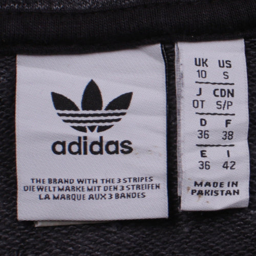 Adidas Womens Black Full Zip Hoodie Size 10 Hooded Sweatshirt
