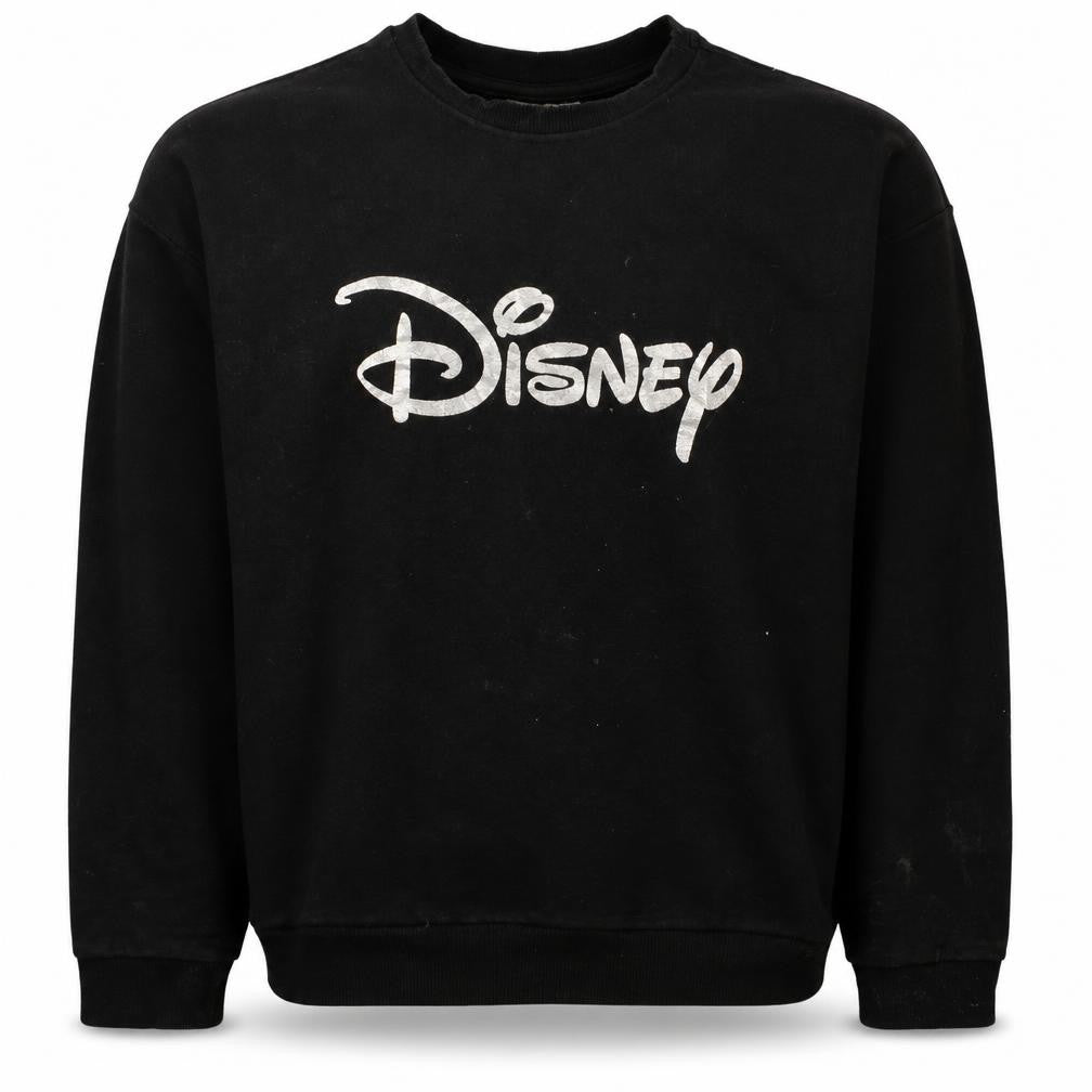Front view of Disney Men's Black Logo Pullover Sweatshirt M