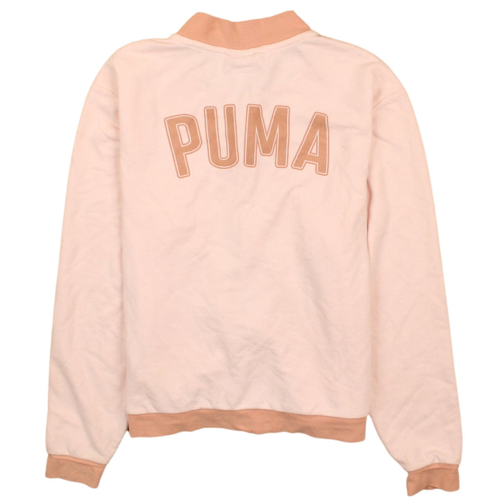 Puma Women’s Pink Full Zip Sweatshirt Size 8 with Logo Detail