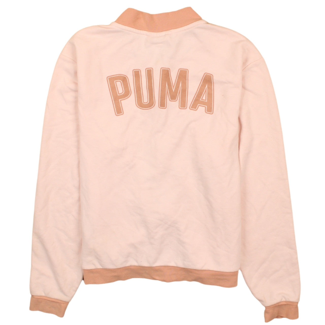 Puma Women’s Pink Full Zip Sweatshirt Size 8 with Logo Detail