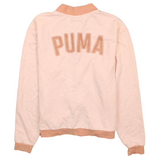 Puma Women’s Pink Full Zip Sweatshirt Size 8 with Logo Detail