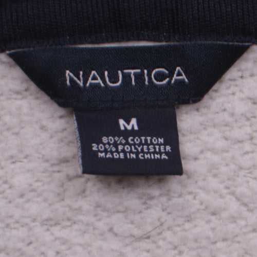 Nautica Men's Grey Full Zip Hoodie M Logo Fleece Casual