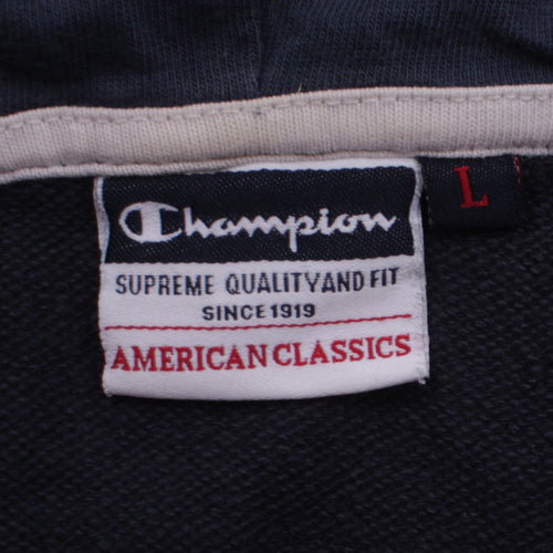 Champion Men’s Blue Full Zip Hoodie L Classic Sportswear