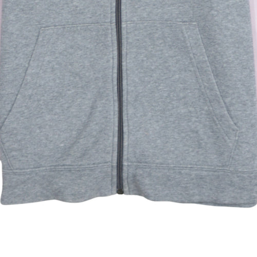 Nike Girls Grey & Pink Full Zip Hoodie Size L - Sports Style Lightweight