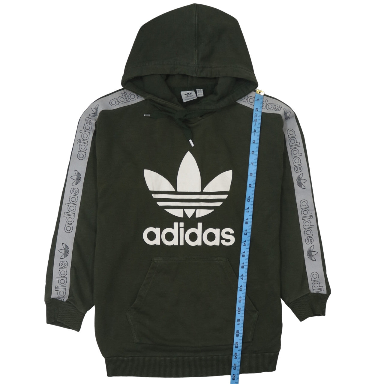Adidas Women Dark Green Hoodie Size S Pullover Hooded Sweatshirt