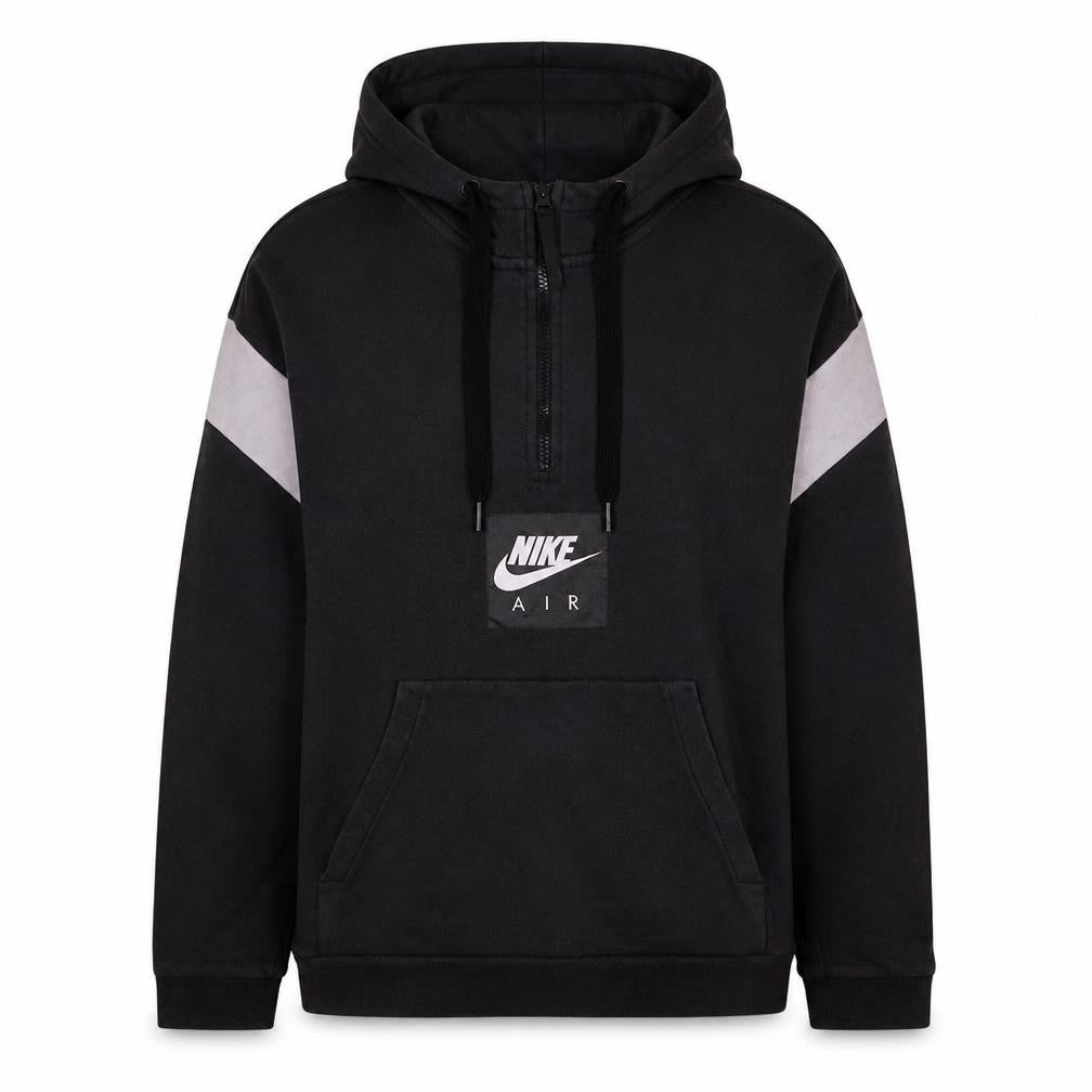 Front view of Nike Air Men's Black 1/2 Zip Pullover Hoodie Medium