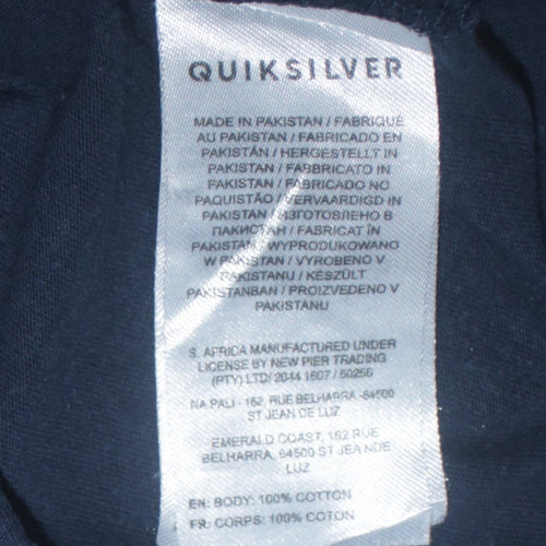 Quiksilver Men's Blue Nautical Anchor Graphic Cotton T-Shirt L
