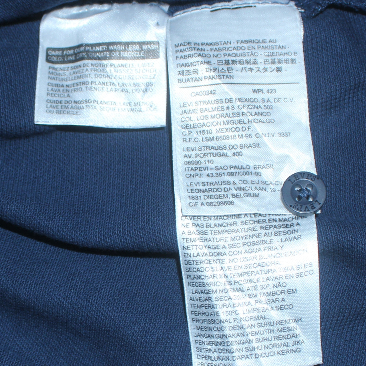 Levi's Men's Blue Classic Fit Cotton Polo Shirt Size L