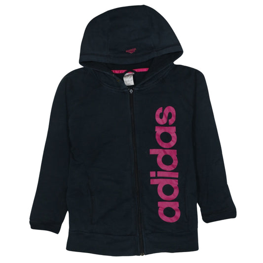 Adidas Womens Black Full Zip Hoodie Small Hooded Sweatshirt