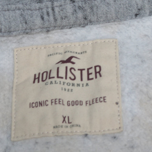 Hollister Men’s Grey XL Full Zip Fleece Hoodie