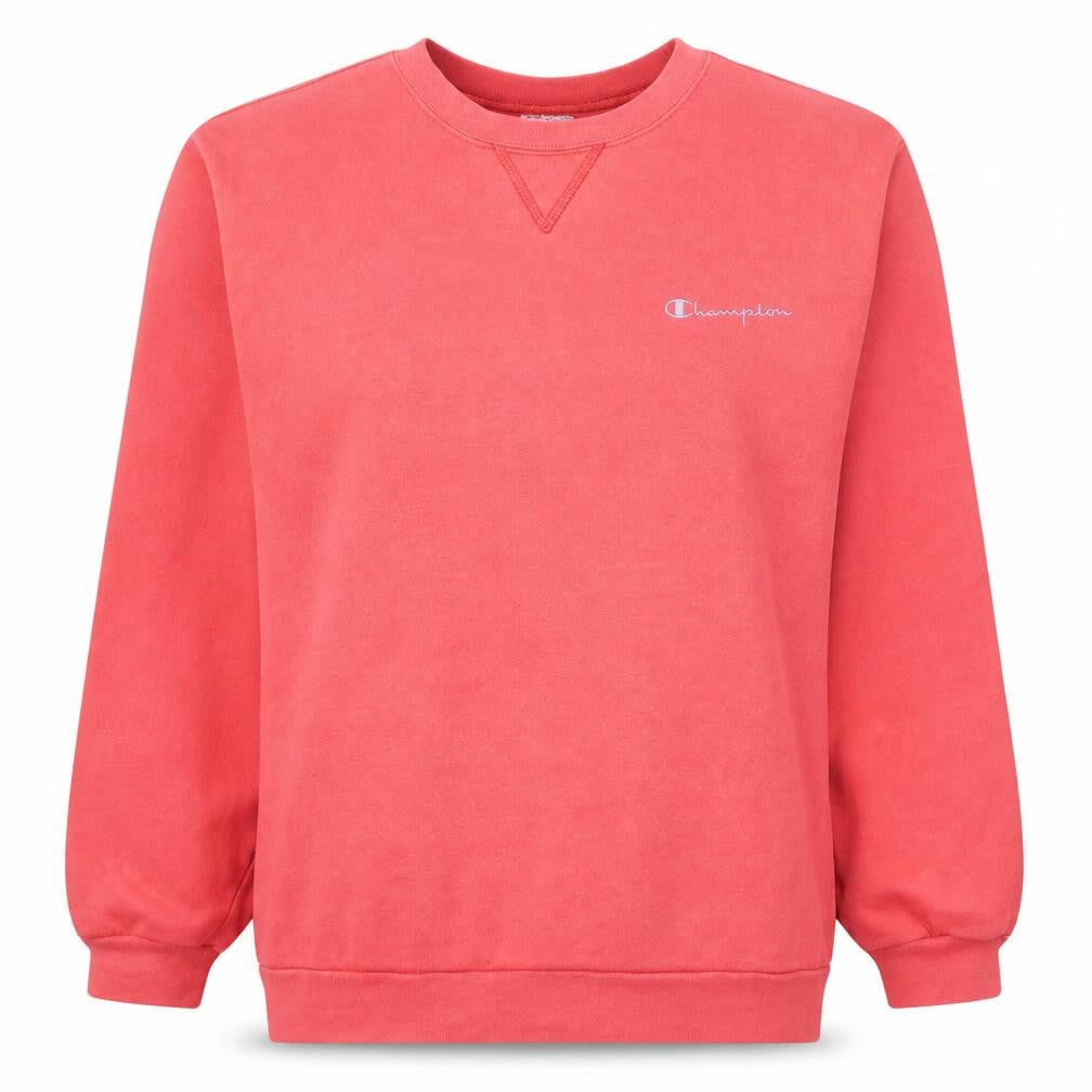 Front view of Champion Women's Pink Small Crew Neck Pullover Sweatshirt