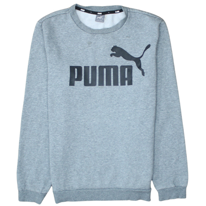 Puma Boys Grey 15-16 Years Pullover Crew Neck Logo Sweatshirt