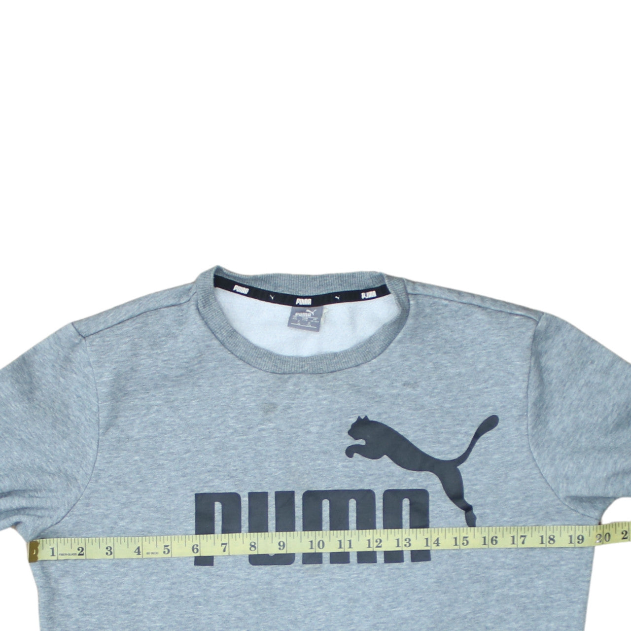 Puma Boys Grey 15-16 Years Pullover Crew Neck Logo Sweatshirt