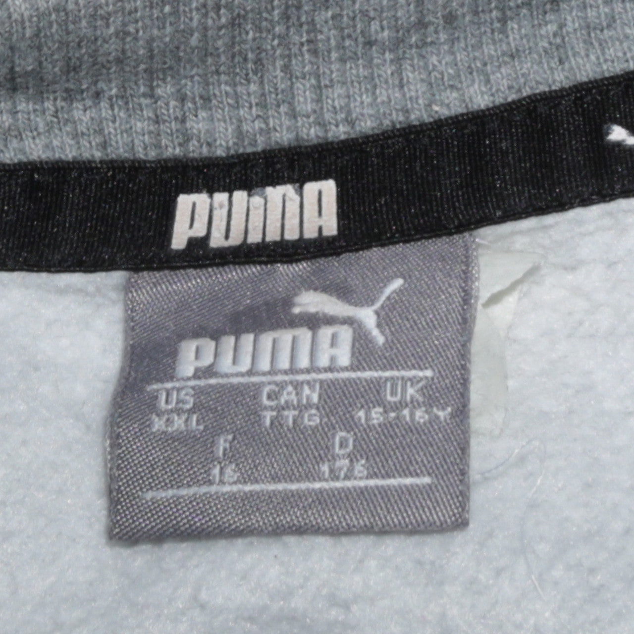 Puma Boys Grey 15-16 Years Pullover Crew Neck Logo Sweatshirt