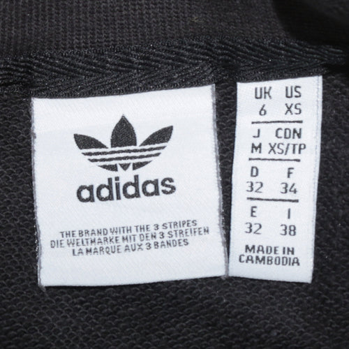Adidas Womens Black Crew Neck Pullover Sweatshirt Size 6 XS