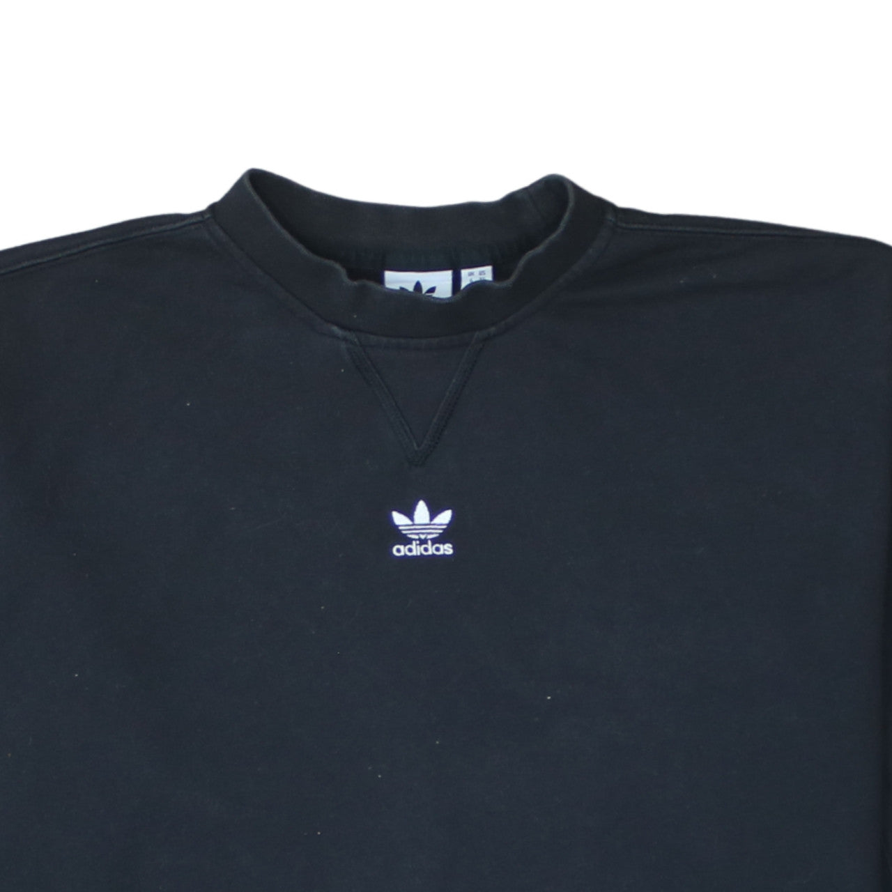 Adidas Womens Black Crew Neck Pullover Sweatshirt Size 6 XS
