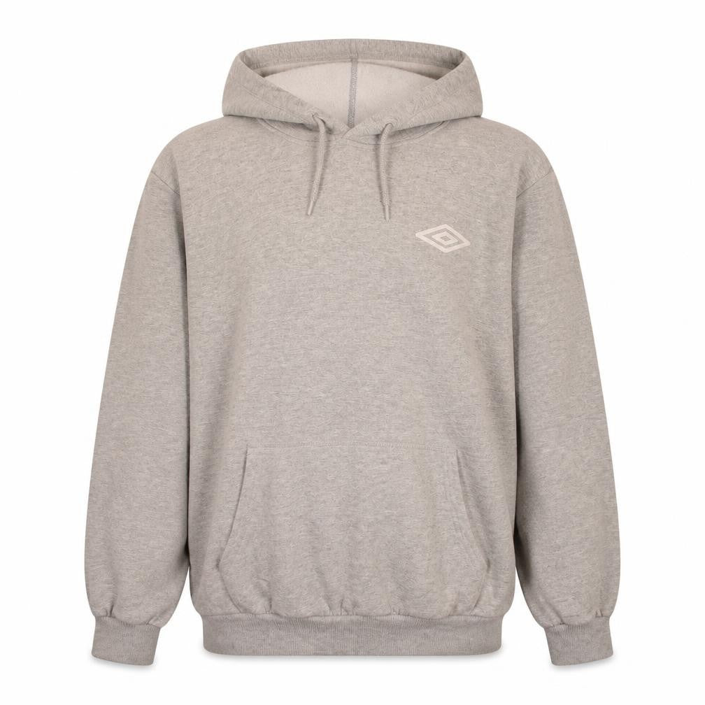 Front view of Umbro men’s grey 2xl pullover hoodie logo sportswear
