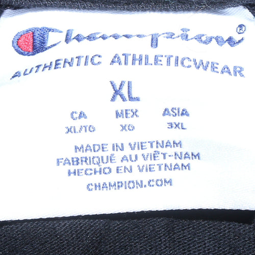 Champion Men's Black XL Pullover Hoodie with Logo