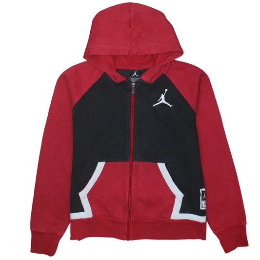Jordan Boys Red and Black Full Zip Hoodie 12-13 Years Cotton Blend