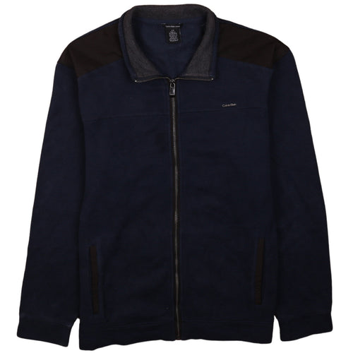 Calvin Klein Jeans Men's Blue Full Zip Fleece Sweatshirt L