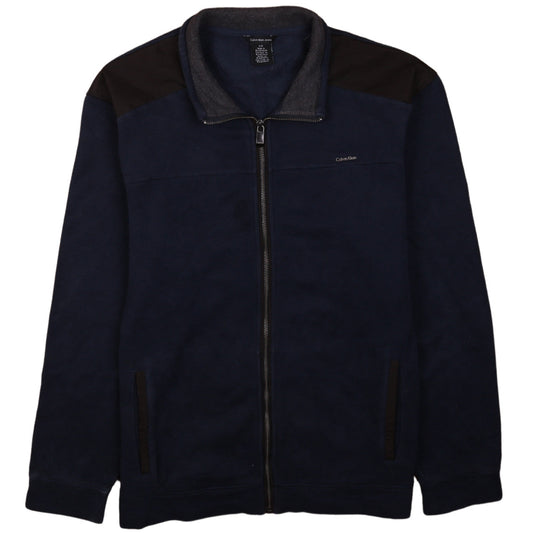 Calvin Klein Jeans Men's Blue Full Zip Fleece Sweatshirt L