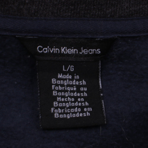 Calvin Klein Jeans Men's Blue Full Zip Fleece Sweatshirt L