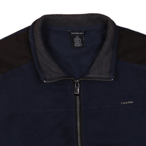 Calvin Klein Jeans Men's Blue Full Zip Fleece Sweatshirt L