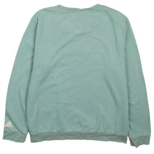 Adidas Women Mint Green Logo Sweatshirt XL 20-22 Crew Neck Pullover