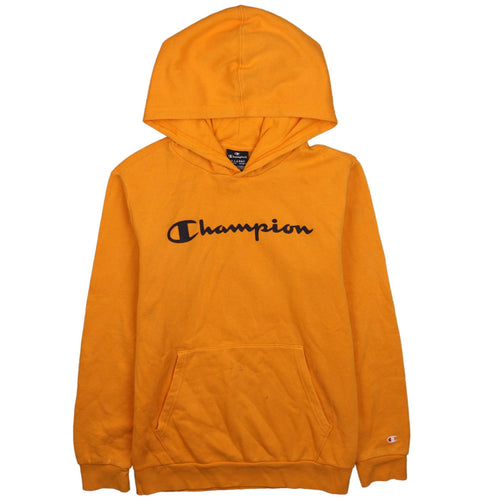 Champion Boys Orange Pullover Hoodie XL 13-14 Years Graphic Print Casual