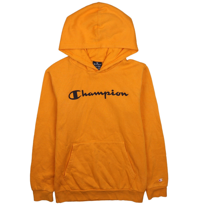 Champion Boys Orange Pullover Hoodie XL 13-14 Years Graphic Print Casual