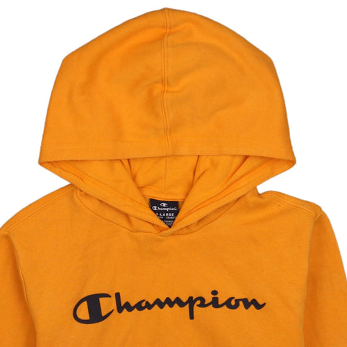 Champion Boys Orange Pullover Hoodie XL 13-14 Years Graphic Print Casual