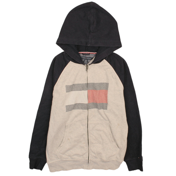 Tommy Hilfiger Women Beige & Black Full Zip Hoodie Size 16/18