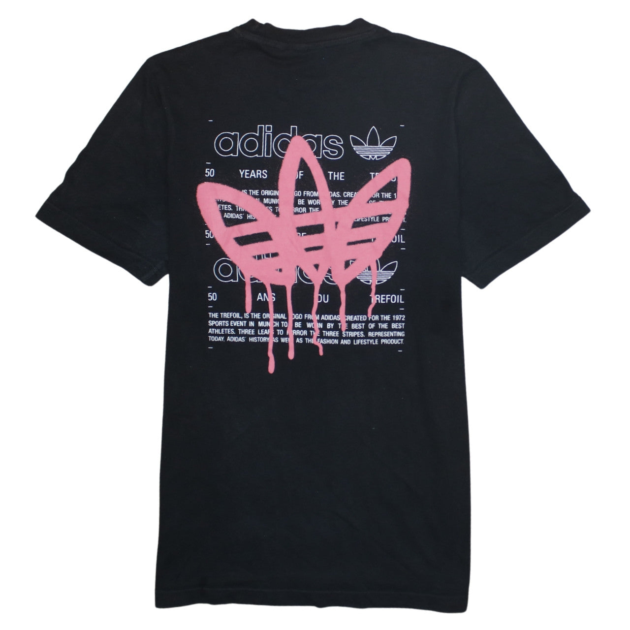 Adidas Men's Black Trefoil 50 Years Graphic Cotton T-Shirt Size S
