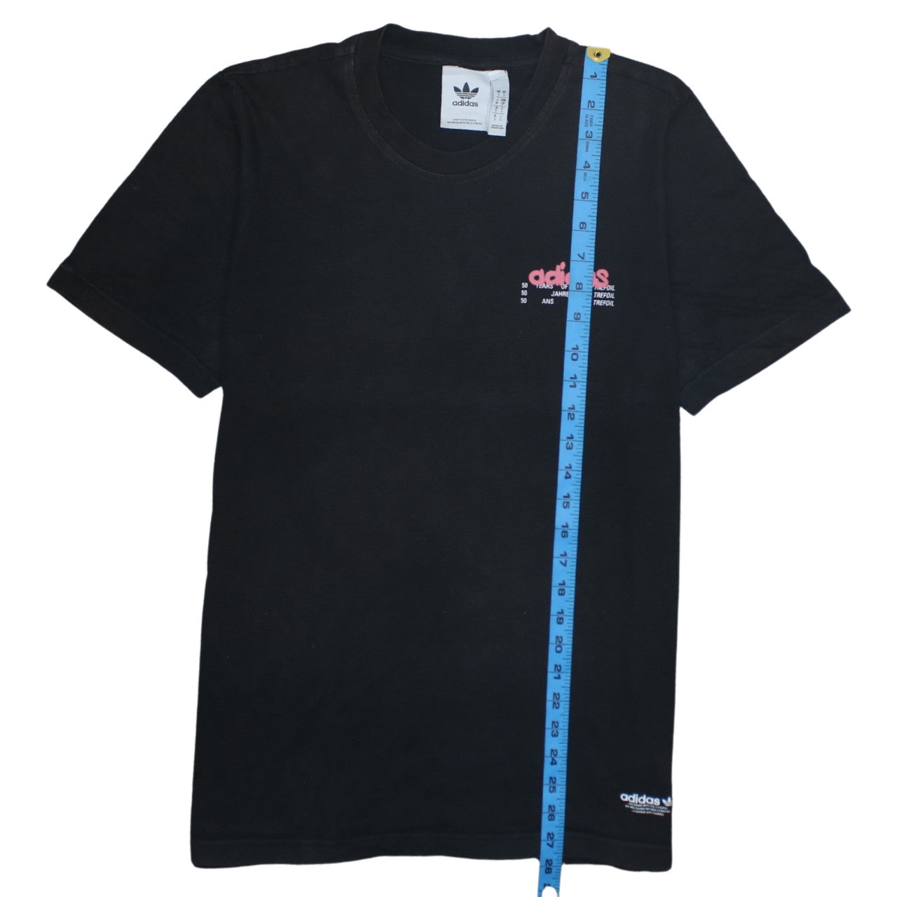 Adidas Men's Black Trefoil 50 Years Graphic Cotton T-Shirt Size S