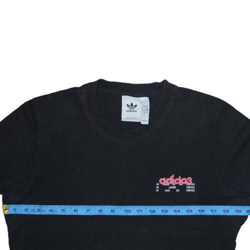 Adidas Men's Black Trefoil 50 Years Graphic Cotton T-Shirt Size S