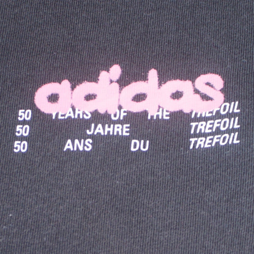 Adidas Men's Black Trefoil 50 Years Graphic Cotton T-Shirt Size S