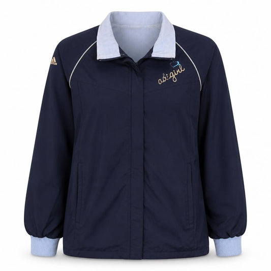 Adidas Girls Blue Zip-Up Track Jacket 14 Years Logo Sportswear