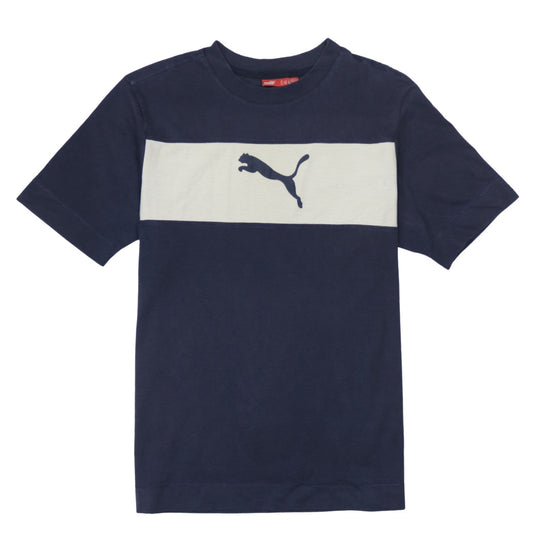 Puma Men's Blue Colourblock Crew Neck Sports T-Shirt Size S