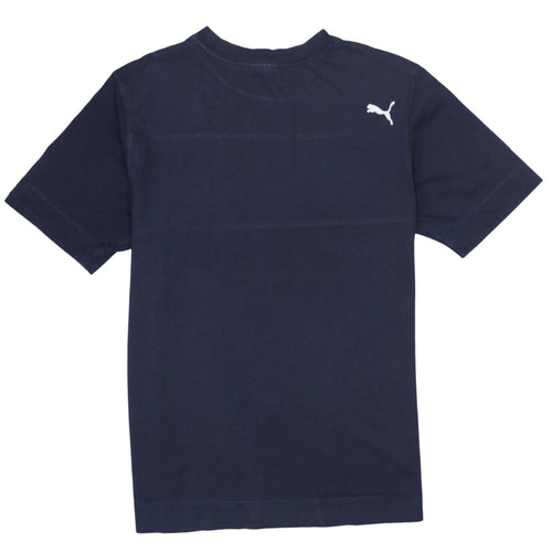 Puma Men's Blue Colourblock Crew Neck Sports T-Shirt Size S